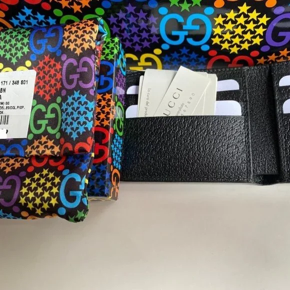 Gucci new Psychedelic GG Supreme Bi-Fold Wallet - Picture 11 of 14